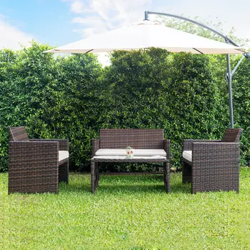 Costway 4 PC Rattan Patio Furniture Set Garden Lawn Sofa Cushioned Seat Wicker Sofa
Costway 4 PC Rattan Patio Furniture Set Garden Lawn Sofa Cushioned Seat Wicker Sofa