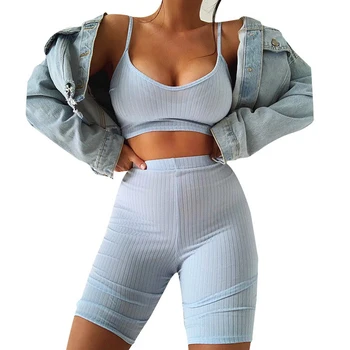 Women´s Solid Color Slim Sports Suit Sleeveless Sling Short Top + High Waist Shorts Summer Outfits
Women´s Solid Color Slim Sports Suit Sleeveless Sling Short Top + High Waist Shorts Summer Outfits