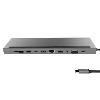 11 in 1 Type-C HUB Portable Multifunction Type-C to USB-C USB3.0 HDMI VGA TF 3.5mm PD Converter Adapter for MacBook PC Notebook
11 in 1 Type-C HUB Portable Multifunction Type-C to USB-C USB3.0 HDMI VGA TF 3.5mm PD Converter Adapter for MacBook PC Notebook