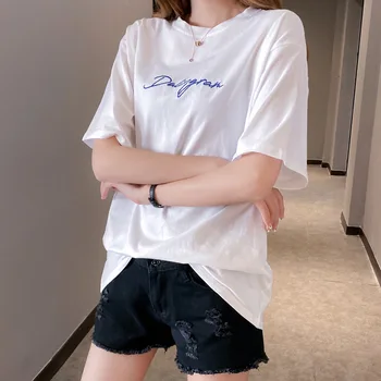 2020 Spring-Summer New Style Crew Neck Stylish Striped Printed Lettered Embroidered Loose-Fit Mid-length Short Sleeved T-shirt W
2020 Spring-Summer New Style Crew Neck Stylish Striped Printed Lettered Embroidered Loose-Fit Mid-length Short Sleeved T-shirt W