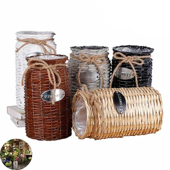 Modern Handmade Natural Wicker High Floor Vase Wicker Woven Storage Basket Flower Plants Straw Pots Vase Bag Home Decor 
Modern Handmade Natural Wicker High Floor Vase Wicker Woven Storage Basket Flower Plants Straw Pots Vase Bag Home Decor