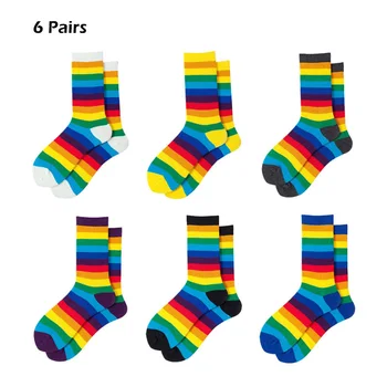 6 Pairs Women Winter Candy Colored Rainbow Striped Long Socks On the Calf Retro Harajuku Hip Hop Skateboard Elastic Cotton Tube
6 Pairs Women Winter Candy Colored Rainbow Striped Long Socks On the Calf Retro Harajuku Hip Hop Skateboard Elastic Cotton Tube