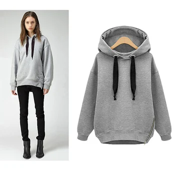 Women Hoodyies Long Sleeve Velvet Thick Warm Hoodies Female Zipper Decor Pullover Solid Color warm Sweatshirts Tops sale 
Women Hoodyies Long Sleeve Velvet Thick Warm Hoodies Female Zipper Decor Pullover Solid Color warm Sweatshirts Tops sale