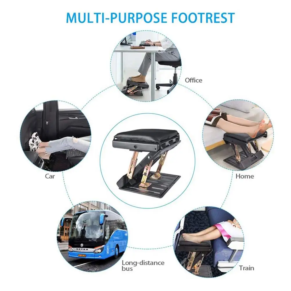4-уровневая Регулируемая по высоте подставка для ног со съемной мягкой ...