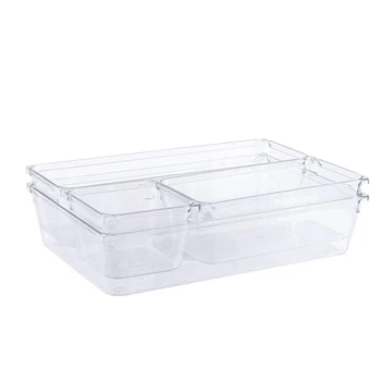 Set of Kitchen Bathroom Closet Desk Box Drawer Organizer Box Trays Home Office Storage Tray Cutlery Cosmetics
Set of Kitchen Bathroom Closet Desk Box Drawer Organizer Box Trays Home Office Storage Tray Cutlery Cosmetics