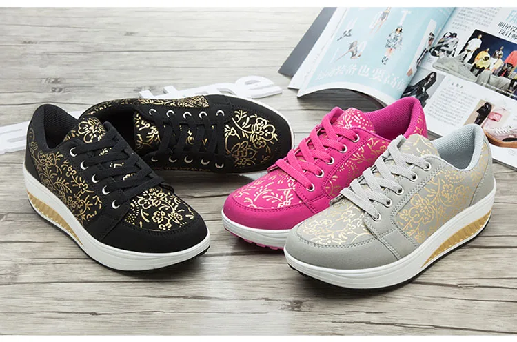 Description Picture 3 of itemSlimming Toning Shoes For Women Wedge Platform Fitness Walking Jogging Sneaker 4.5 Cm Thick Sole Girl Swing Shoes Big Size 35-42