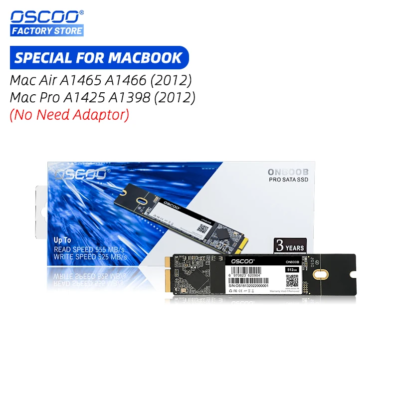 Жесткий диск OSCOO SSD для Macbook Air 11 дюймов A1465 13 A1466 512 ГБ жесткий Pro A1425 15 A1398 внутренний |