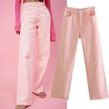 Jenny&Dave High Waist Boyfriend Jeans Mom Jeans Woman England High Street Vintage Solid Pink Burrs Straight Loose For Women
Jenny&Dave High Waist Boyfriend Jeans Mom Jeans Woman England High Street Vintage Solid Pink Burrs Straight Loose For Women