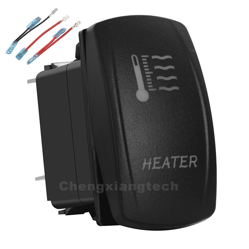

Heater White Led Rocker Switch 5 Pin On-Off SPST 12V/20A 24V/10A + Jumper Wires Set for Car Boat Waterproof Rocker Toggle Switch