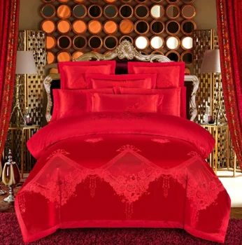 European cotton satin jacquard wedding four-piece suit
European cotton satin jacquard wedding four-piece suit