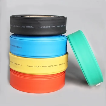 

25M (18650 18500 Battery) 29.5MM Flat 18.5MM in Round PVC Heat Shrink Tubing Tube Wrap Kits Clear 5 Colors Best Price