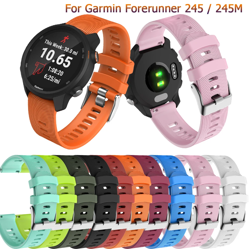 Sport WatchBand Silicone Strap For Garmin Forerunner245 245M 645 Vivoactive3 fashion Replacement Bracelet SmartWatch Accessories
Sport WatchBand Silicone Strap For Garmin Forerunner245 245M 645 Vivoactive3 fashion Replacement Bracelet SmartWatch Accessories