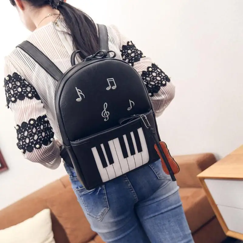 Piano Print Backpack Women Fashion Violin Pendant Leather School Knapsacks for Student Girls Bag Adjustable Shoulder Strap
Piano Print Backpack Women Fashion Violin Pendant Leather School Knapsacks for Student Girls Bag Adjustable Shoulder Strap