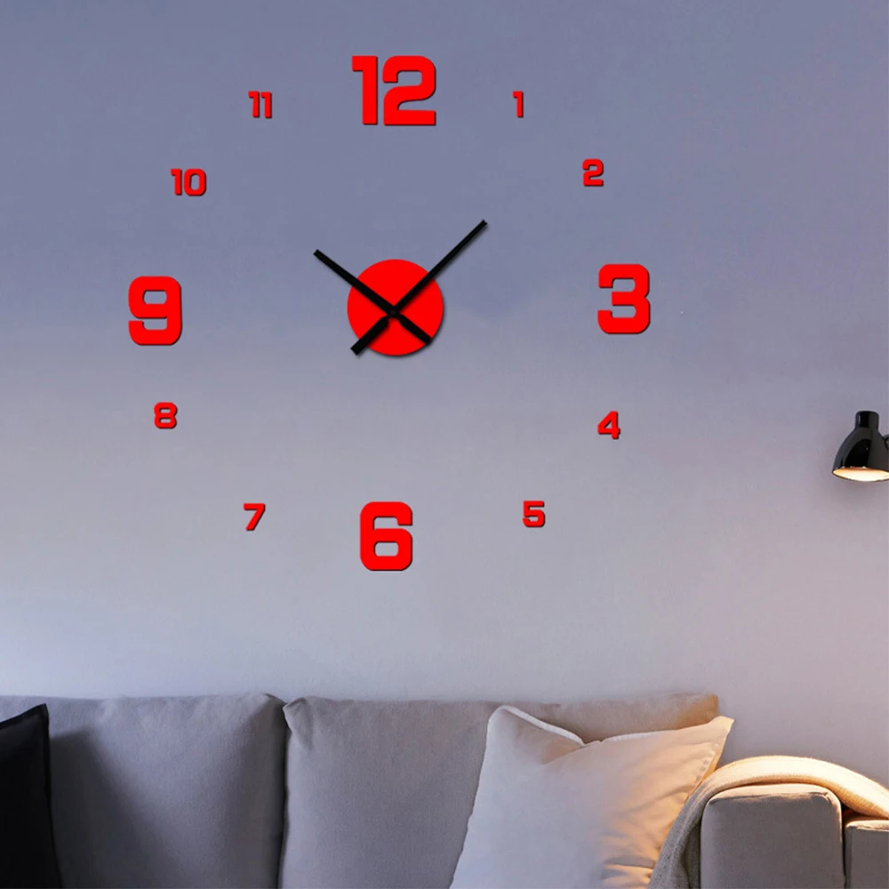 Generic (Gold 5) Modern Design Large Wall Clock 3D DIY Quartz Clocks