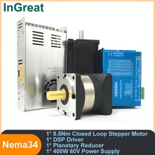 8.5Nm kit 86mm Nema34 Closed loop Stepper motor with Encoder &Easy Servo Driver & 400W 60V Power Supply & Planetary Gearbox
8.5Nm kit 86mm Nema34 Closed loop Stepper motor with Encoder &Easy Servo Driver & 400W 60V Power Supply & Planetary Gearbox