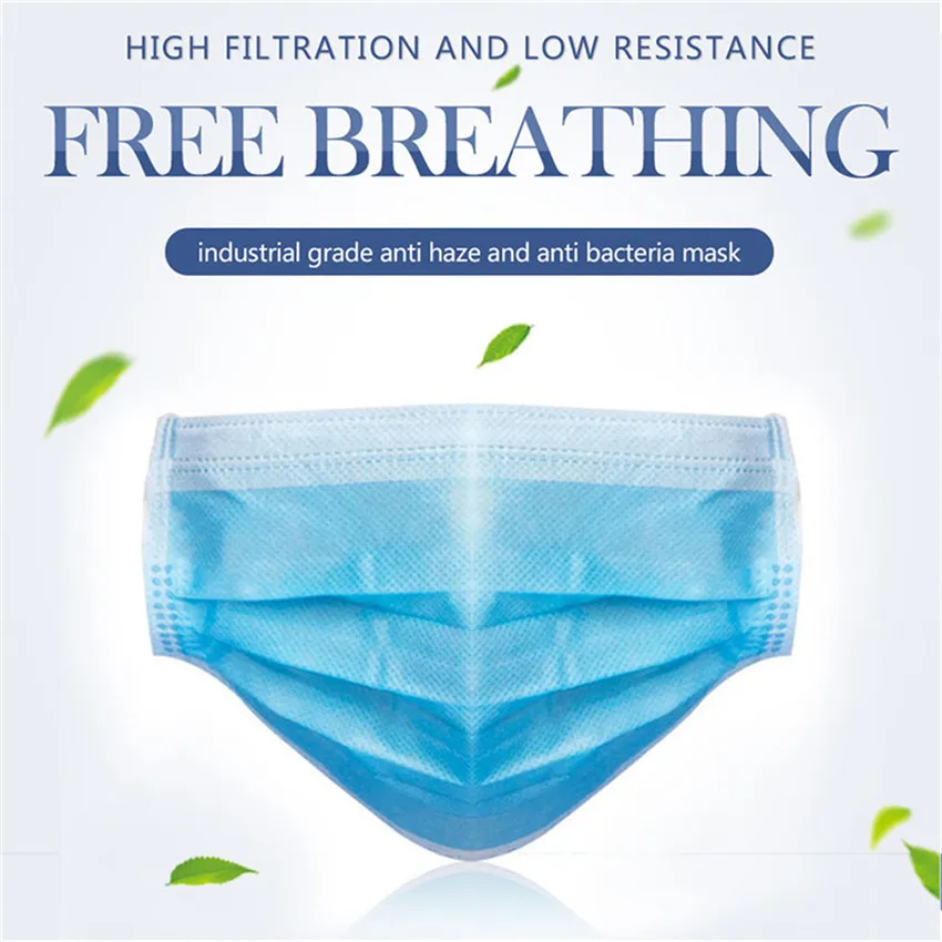 40 Pcs Disposable Blue Non-woven Mouth Face Mask Hypoallergenic Anti-Dust Anti-bacterial Earloop Mask
40 Pcs Disposable Blue Non-woven Mouth Face Mask Hypoallergenic Anti-Dust Anti-bacterial Earloop Mask