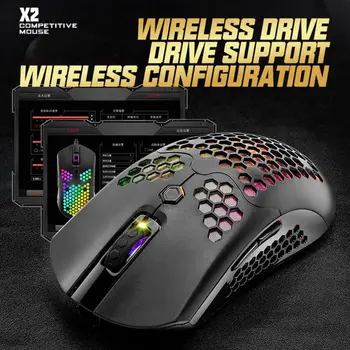 X2 12000DPI Dual Mode Gaming Mouse 7 Keys Hollow Out Design Wireless Mouse with RGB Light Effect for Laptop PC Computer
X2 12000DPI Dual Mode Gaming Mouse 7 Keys Hollow Out Design Wireless Mouse with RGB Light Effect for Laptop PC Computer