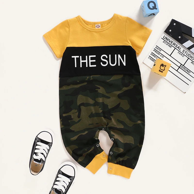 Toddler Kids Outfits Baby Girl Jumpsuit Romper Yellow Letter Green Camflage Print Short Sleeve Summer Newborn Baby Boy Jumpsuit
Toddler Kids Outfits Baby Girl Jumpsuit Romper Yellow Letter Green Camflage Print Short Sleeve Summer Newborn Baby Boy Jumpsuit