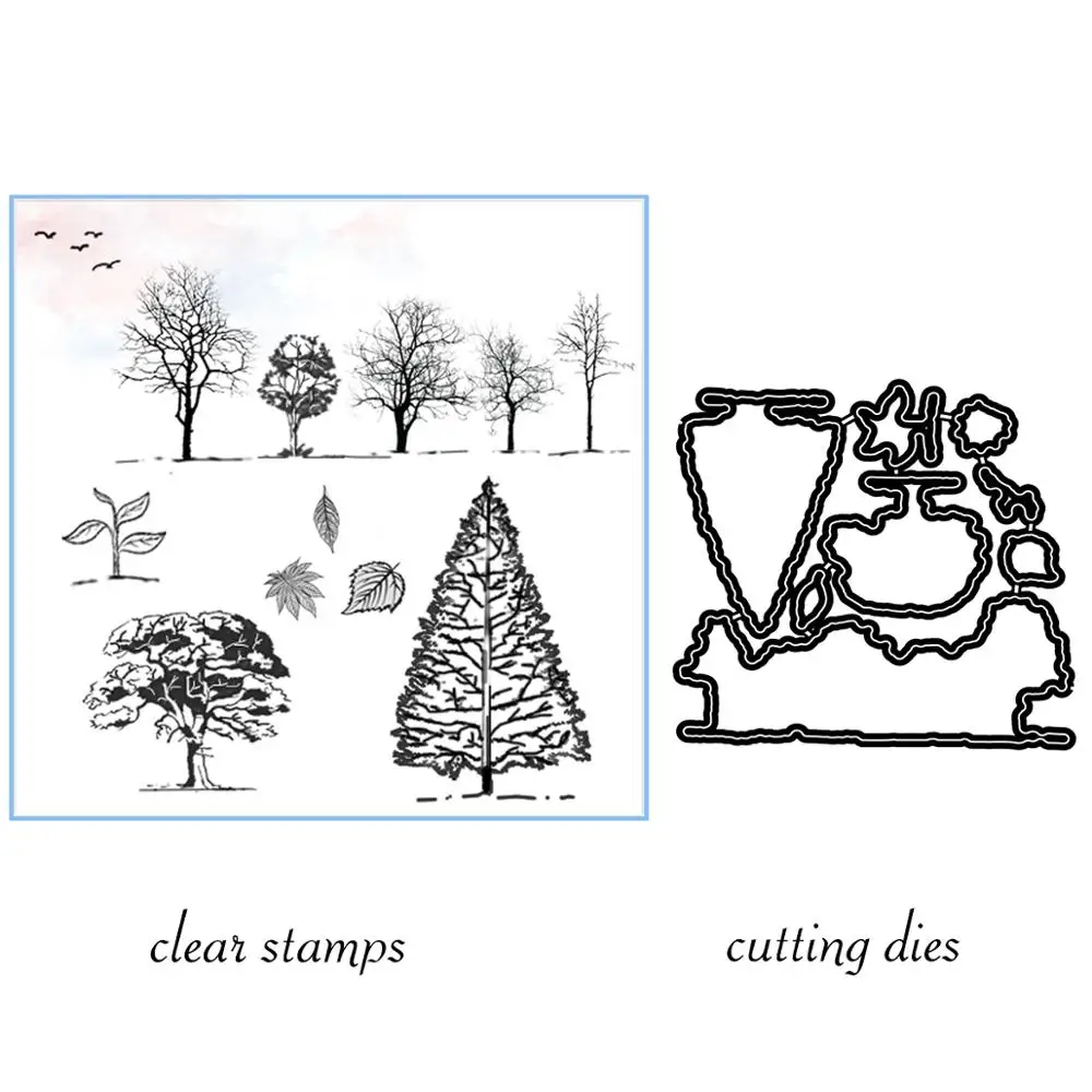 AZSG Sapling Leaves Trees Cutting Dies Clear Stamps For DIY Scrapbooking/Card Making/Album Decorative Silicone Stamp Crafts
AZSG Sapling Leaves Trees Cutting Dies Clear Stamps For DIY Scrapbooking/Card Making/Album Decorative Silicone Stamp Crafts