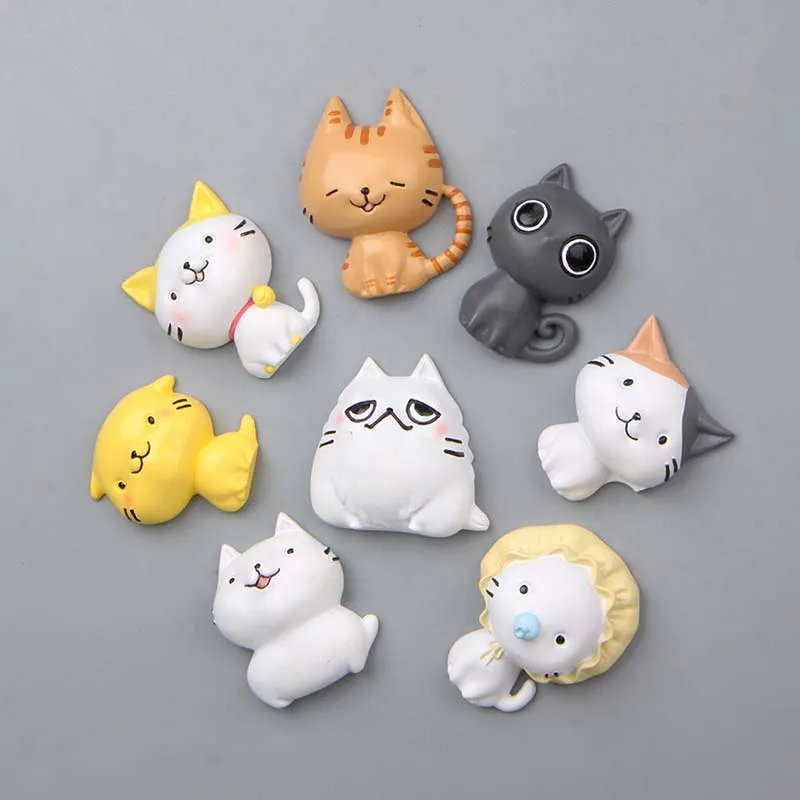 

Japanes Cute Cartoon Cats Model Figures Toys Creative Animal Fridge Magnets Figurines Refrigerator Pastes Home Decor Kids Gifts