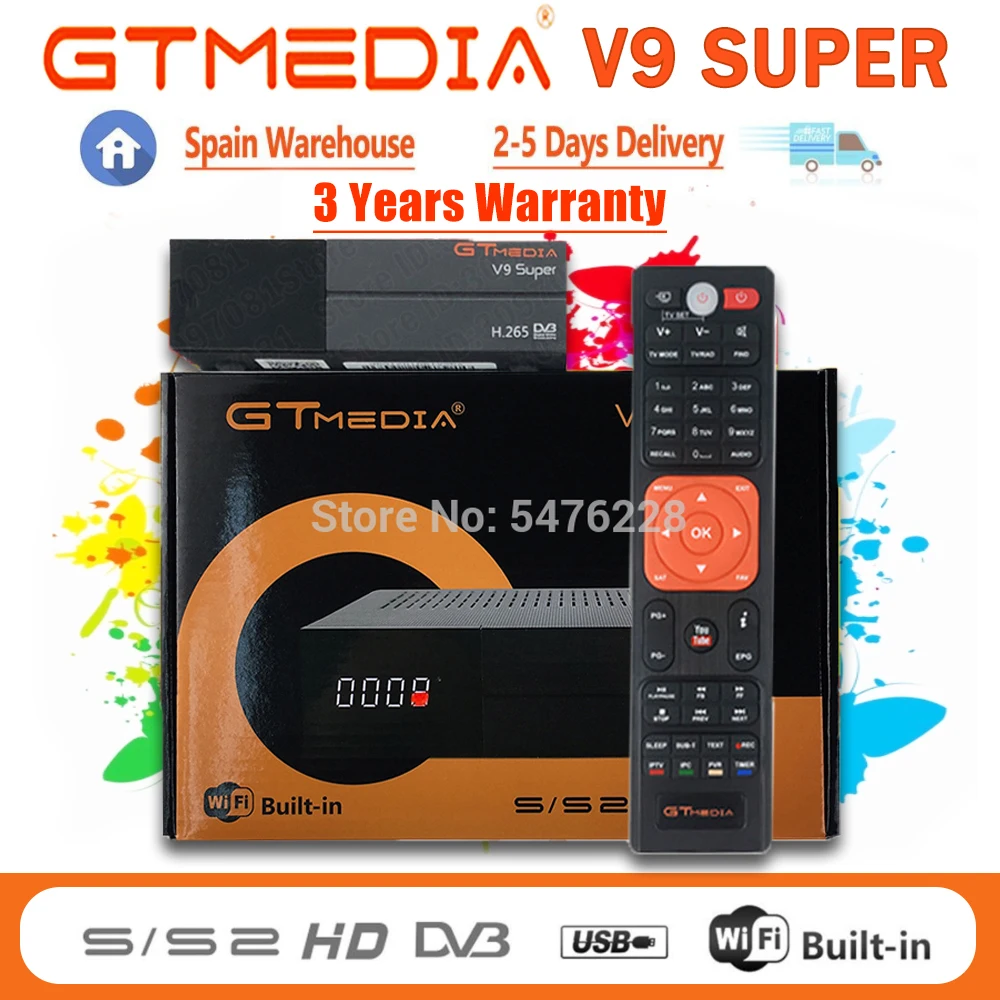 Горячая Распродажа Gtmedia V9 супер декодер новый обновленный V8X поддержка DVB S2 H.256 Wifi