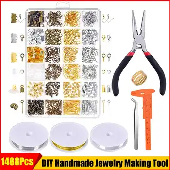 DIY Necklace Bracelet Earrings Set 1488pcs Open Jump Ring/Lobster Clasp/Tail Chain/Clip Buckle/Drop Kit Handmade Jewelry Making
DIY Necklace Bracelet Earrings Set 1488pcs Open Jump Ring/Lobster Clasp/Tail Chain/Clip Buckle/Drop Kit Handmade Jewelry Making