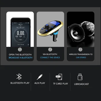 Hot Rotatable Bluetooth Car Kit FM Transmitter MP3 Player Modulator with 2.1A Dual USB Car Charger Support TF Card / U Disk Play
Hot Rotatable Bluetooth Car Kit FM Transmitter MP3 Player Modulator with 2.1A Dual USB Car Charger Support TF Card / U Disk Play