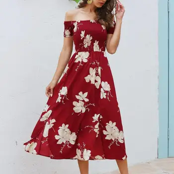 Floral Print Off Shoulder Chiffon Dress High Waist Strapless Side Split Beach Dres Casual Summer Chiffon Dresses B2
Floral Print Off Shoulder Chiffon Dress High Waist Strapless Side Split Beach Dres Casual Summer Chiffon Dresses B2