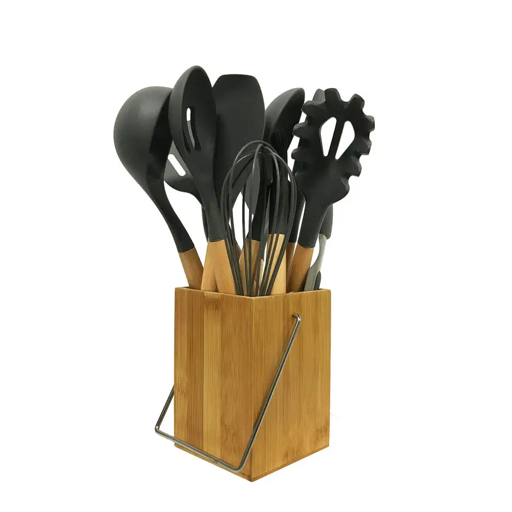Best Kitchen Tools Set Silicone Cooking Utensils Kitchen Utensil Set with Bamboo Holder 12-Pcs Wooden Cookware Tongs Spatula Set
Best Kitchen Tools Set Silicone Cooking Utensils Kitchen Utensil Set with Bamboo Holder 12-Pcs Wooden Cookware Tongs Spatula Set