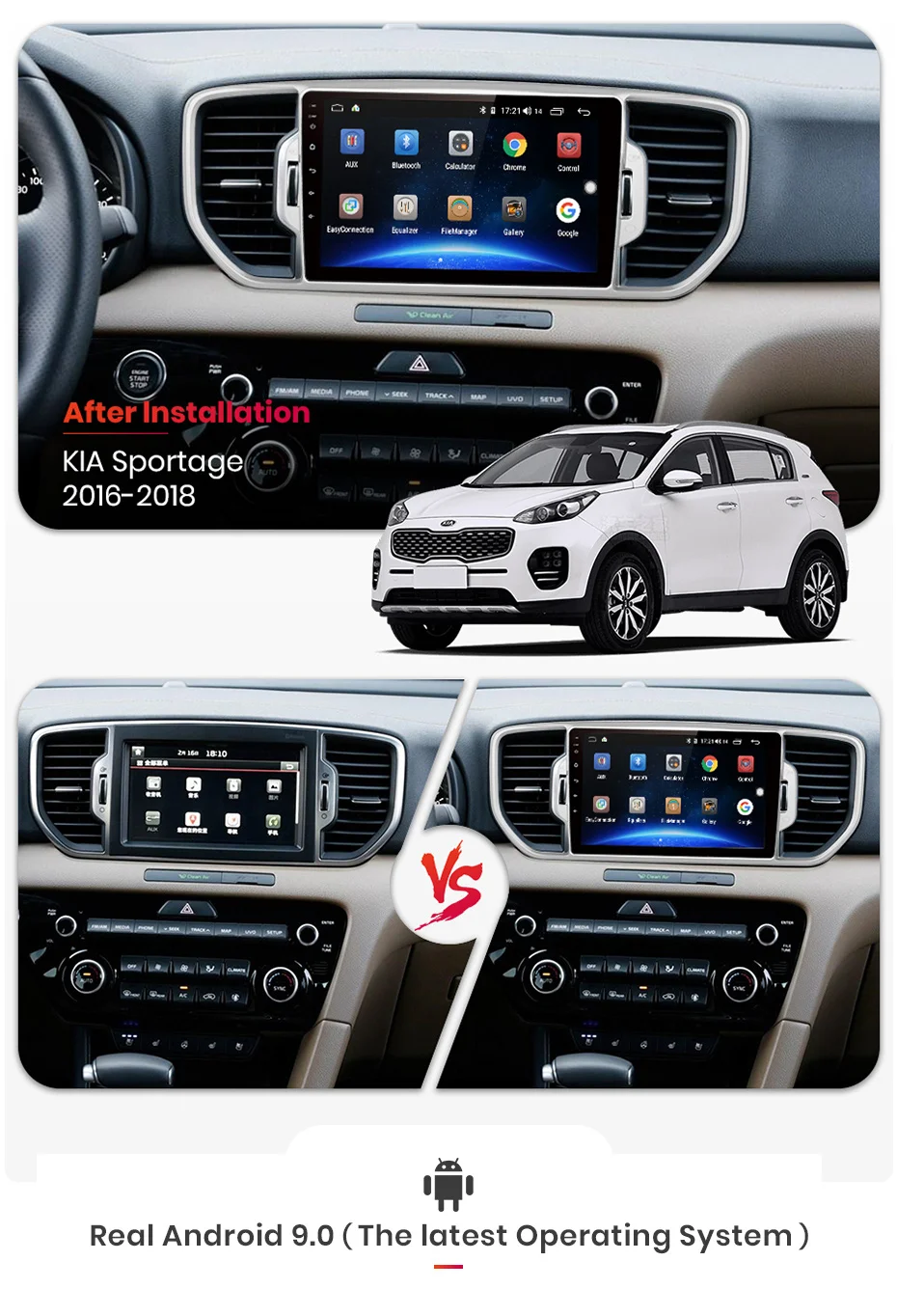 Top Junsun V1 pro 4G+64G CarPlay Android 9.0 DSP For KIA Sportage 4 2016 2017 2018 Car Radio Multimedia Video Player GPS 2 din dvd 4