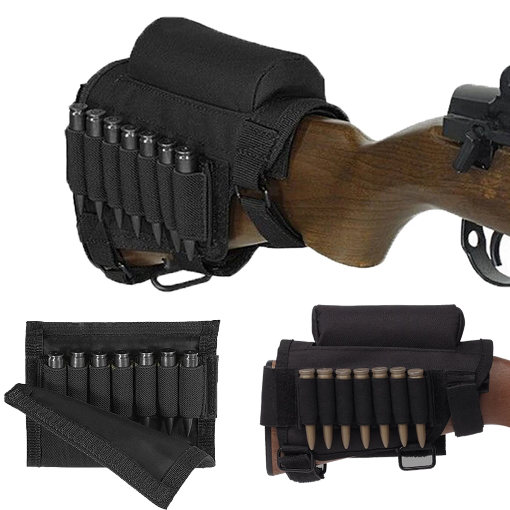 7 Rounds Tactical Rifle Ammo Shell Holder Buttstock Rifle Cheek Rest Pad Molle Elastic Shells Pouch Military Bullet Carrier
7 Rounds Tactical Rifle Ammo Shell Holder Buttstock Rifle Cheek Rest Pad Molle Elastic Shells Pouch Military Bullet Carrier