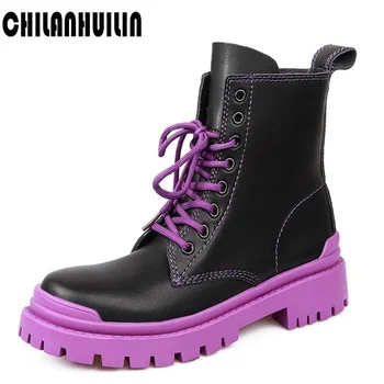 2021 New INS woman shoes cow leather ankle boots lace up shoes woman short autumn winter warm boots platform mid heels footwear
2021 New INS woman shoes cow leather ankle boots lace up shoes woman short autumn winter warm boots platform mid heels footwear