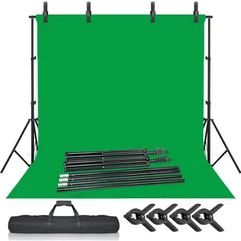 Selens Green Screen Backdrop Stand Kit 6.5x10ft Background Support System with 6.5x10ft Chromakey Backdrop with Clamps
Selens Green Screen Backdrop Stand Kit 6.5x10ft Background Support System with 6.5x10ft Chromakey Backdrop with Clamps