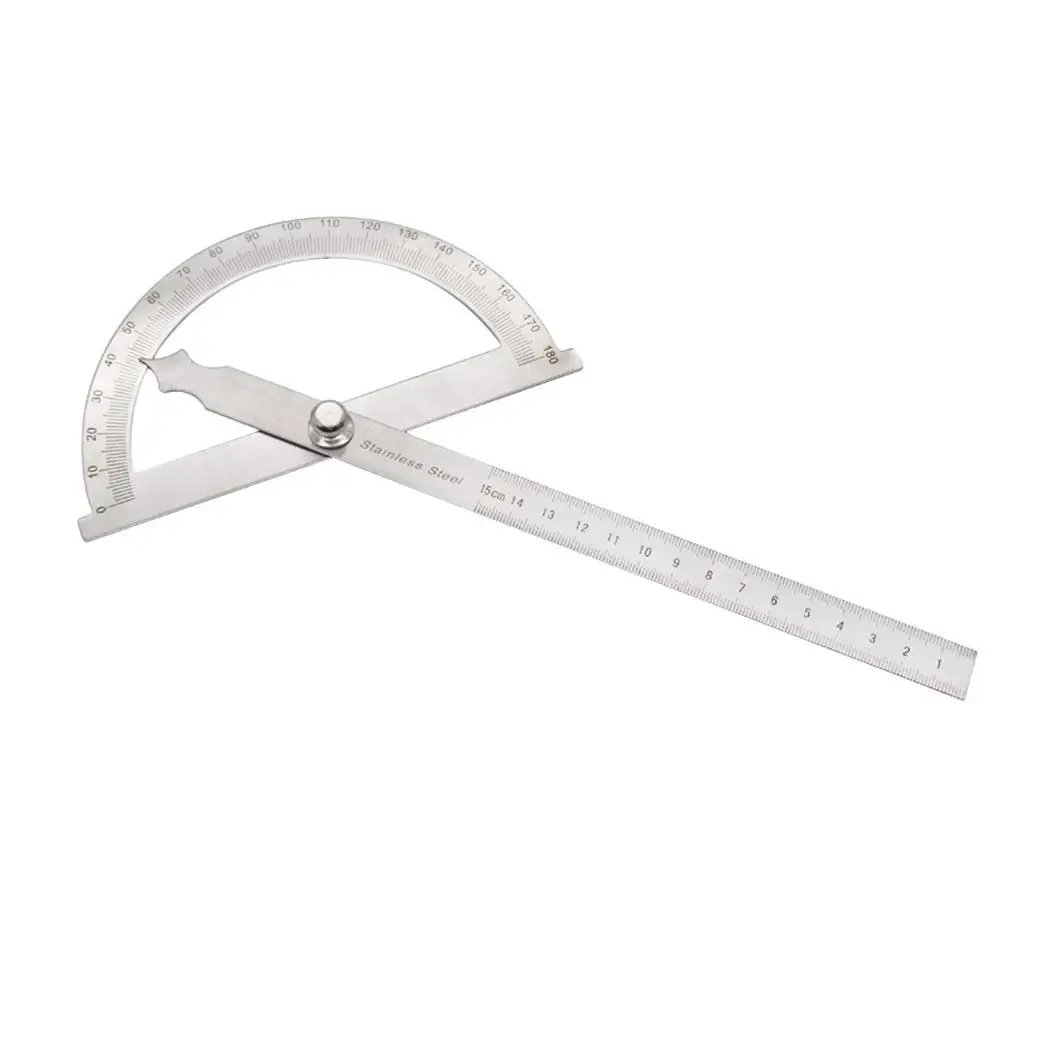 Stainless Steel 180 Degree Protractor Angle Silver 1, 2, 3 Rotary 0-15cm Measuring Ruler 0-180
Stainless Steel 180 Degree Protractor Angle Silver 1, 2, 3 Rotary 0-15cm Measuring Ruler 0-180