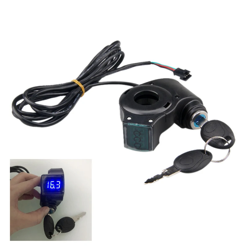 Scooter LED Digital Display Battery Voltage indicator with lock / key for Electric Bike Scooter
Scooter LED Digital Display Battery Voltage indicator with lock / key for Electric Bike Scooter