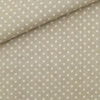 Cotton Linen Fabric for handmad, bed, bag, curtain Sewing -Dots on beige (LF036)
Cotton Linen Fabric for handmad, bed, bag, curtain Sewing -Dots on beige (LF036)