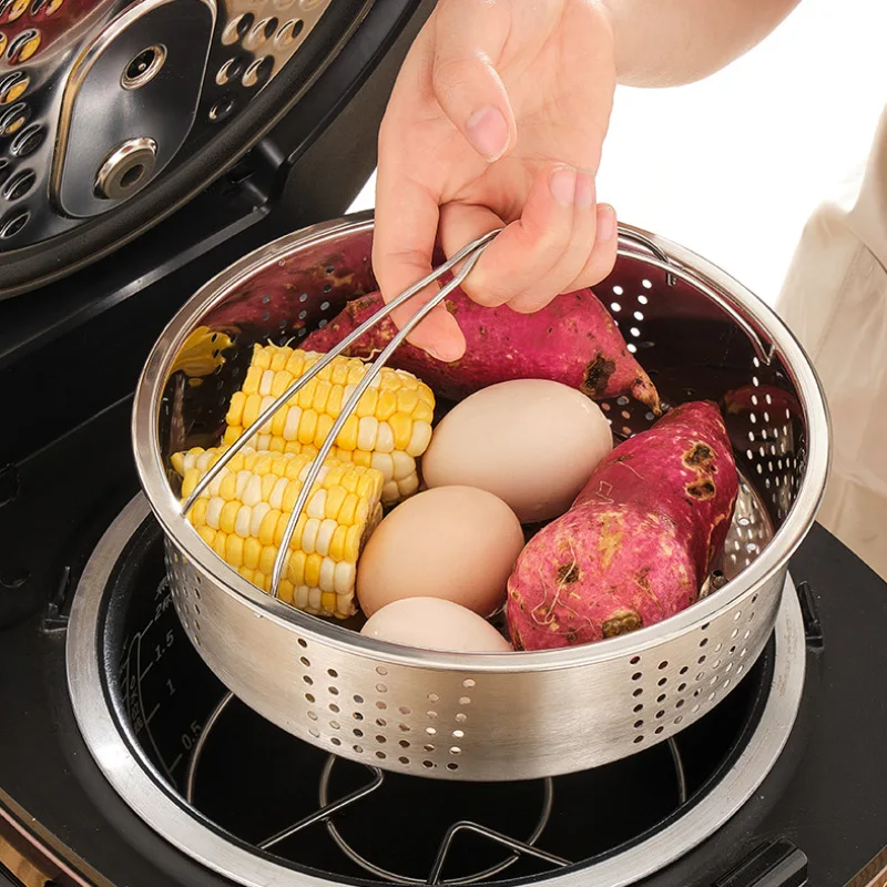 Site Supply of Goods 304 Stainless Steel Steaming Rack Household Kitchen Gadgets Rice Cooker Circle Steaming Rack with Handle St 
Site Supply of Goods 304 Stainless Steel Steaming Rack Household Kitchen Gadgets Rice Cooker Circle Steaming Rack with Handle St