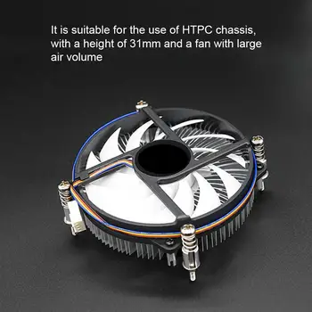 4Pin PWM S950M 31mm CPU Heat Dissipation Cooling Fan Cooler Radiator for Intel LGA 115X Accessories Copper-Aluminum Alloy
4Pin PWM S950M 31mm CPU Heat Dissipation Cooling Fan Cooler Radiator for Intel LGA 115X Accessories Copper-Aluminum Alloy