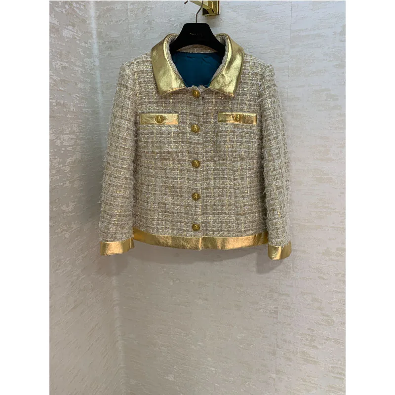 2019 Egypt Runway Fashion Golden Yellow Leather Jacket Fashion Joker Custom Fabric Jacket Clothing Female Autumn Winter
2019 Egypt Runway Fashion Golden Yellow Leather Jacket Fashion Joker Custom Fabric Jacket Clothing Female Autumn Winter