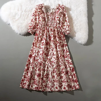 Cthink Spring Very Good Quality Original Red Flower Print Woman Dress Fashion Drop Off Ruffle Vestidos Stylish Vintage Dresses
Cthink Spring Very Good Quality Original Red Flower Print Woman Dress Fashion Drop Off Ruffle Vestidos Stylish Vintage Dresses