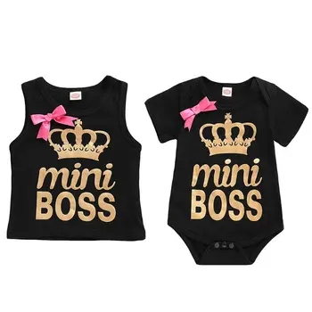 2019 Summer Newborn Baby Girls Letter Print Sleeveless T-shirt Casual Tank Tops Sister Matching Clothes 23GD 
2019 Summer Newborn Baby Girls Letter Print Sleeveless T-shirt Casual Tank Tops Sister Matching Clothes 23GD