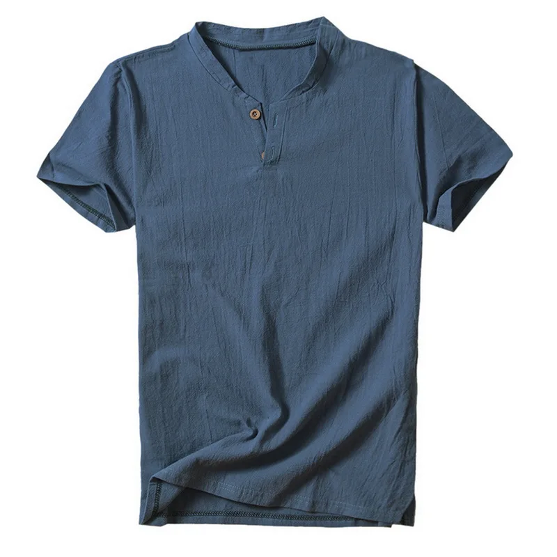 DIHOPE 2019 Summer Mens V Neck Cotton T-Shirt Linen Short Sleeve Casual Henley Tops Homme Button Solid Slim Streetwear
DIHOPE 2019 Summer Mens V Neck Cotton T-Shirt Linen Short Sleeve Casual Henley Tops Homme Button Solid Slim Streetwear