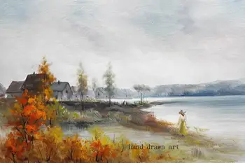 Old artist master original abstract art oil painting on canvas: home decoration art, beautiful lakeside
Old artist master original abstract art oil painting on canvas: home decoration art, beautiful lakeside