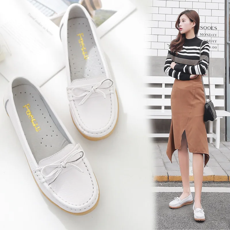 Autumn Nurse Shoes White Moccosins Women's Anti-slip Bow Mom Shoes Shoes Casual Maternity Shoes Flat
Autumn Nurse Shoes White Moccosins Women's Anti-slip Bow Mom Shoes Shoes Casual Maternity Shoes Flat