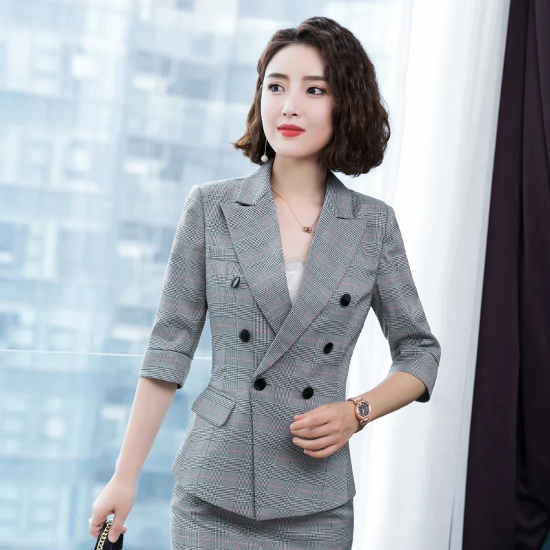2019 New Style Plaid Business Suit Women's Spring And Summer High-Speed Rail Crew Member Work Clothes Jewelry Hotel Front Desk W
2019 New Style Plaid Business Suit Women's Spring And Summer High-Speed Rail Crew Member Work Clothes Jewelry Hotel Front Desk W