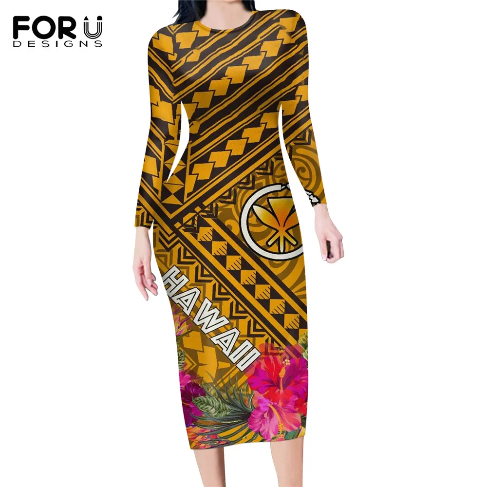 FORUDESIGNS New Arrival Hawaiian Polynesian Tribe Women Autumn Long Sleeves Bodycon Dress Casual Round Neck Pencil Dress Mujer
FORUDESIGNS New Arrival Hawaiian Polynesian Tribe Women Autumn Long Sleeves Bodycon Dress Casual Round Neck Pencil Dress Mujer