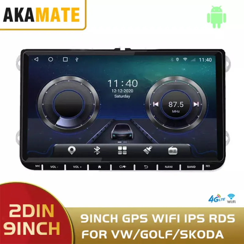Автомагнитола 9 дюймов Android 10 0 HD автомобильный видеоплеер GPS Wi-Fi Bluetooth 4G 4 ядра RDS