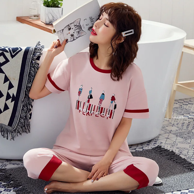 20202020 New Style Pajamas WOMEN'S Short Sleeved 6535 Capri Pants Korean-style Casual Fashion GIRL'S Homewear Set
20202020 New Style Pajamas WOMEN'S Short Sleeved 6535 Capri Pants Korean-style Casual Fashion GIRL'S Homewear Set