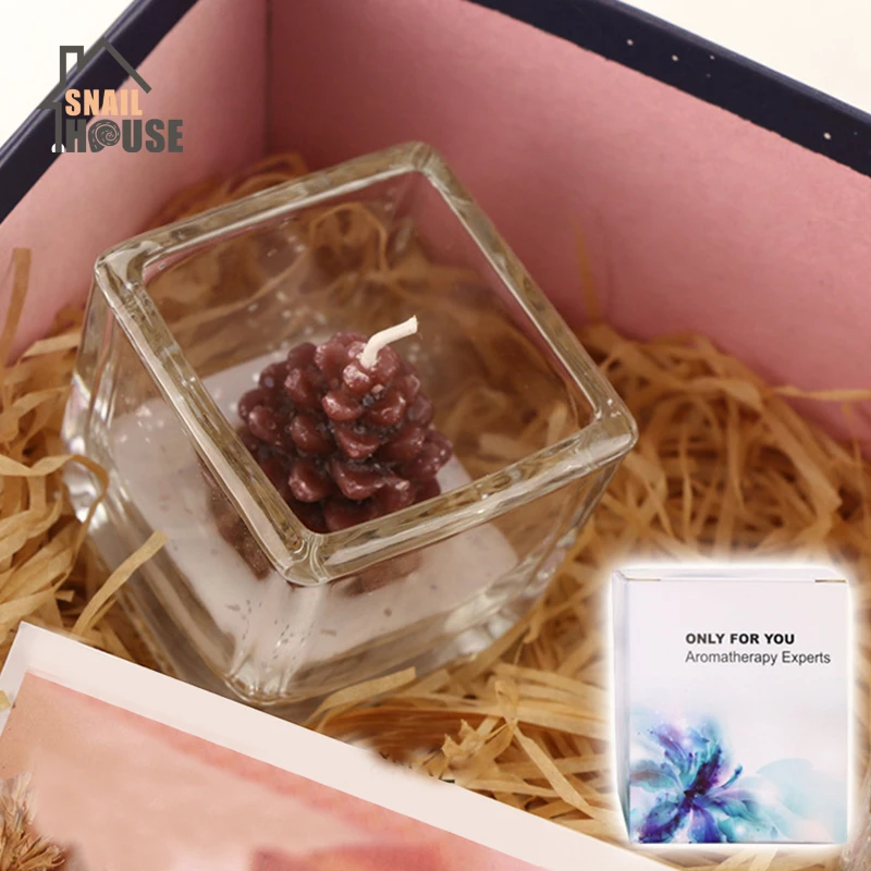 

Snailhouse 2019 Gift Box Candle Christmas Candle Santa House Snowman Christmas Tree Paraffin Candle Party Candles Pine Cone Gift