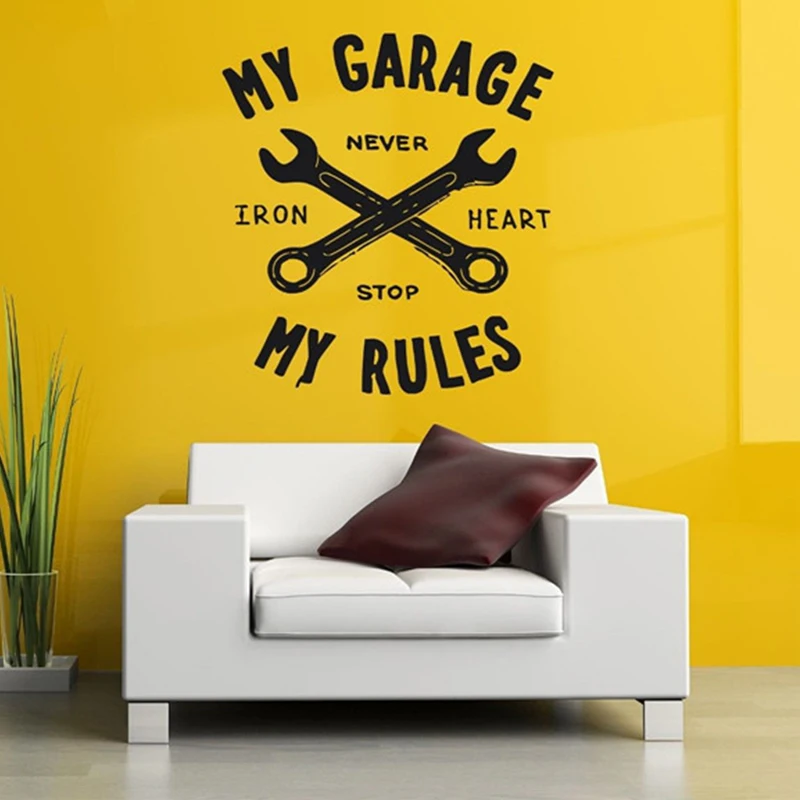 Виниловая наклейка на стену для дома и гаража наклейки с надписью My Garage Rules